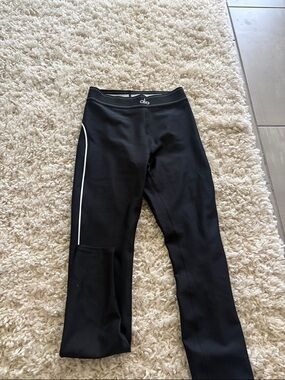 Alo womens Black Athletic Leggings with White Trim